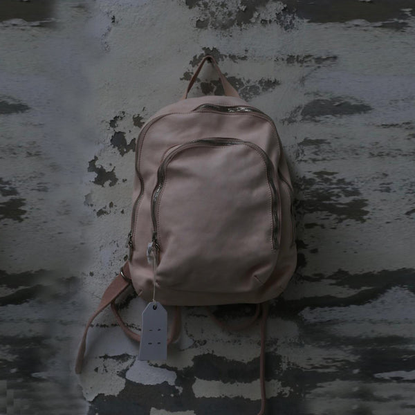 Guidi soft horse leather double zipper backpack DBP05 Italy GD-DBP05-FEN pink